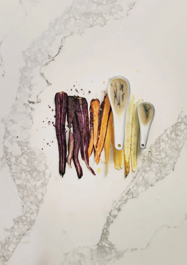 Caesarstone white marble kitchen worktop