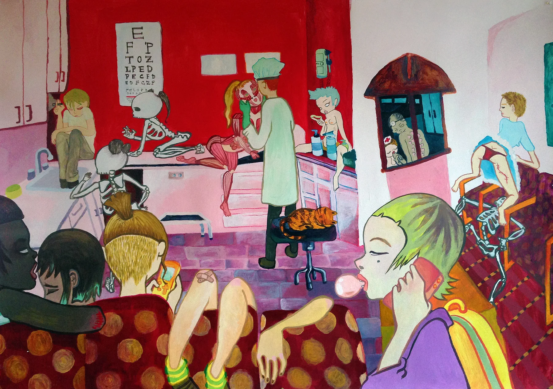   Anxiety in the Waiting Room.&nbsp; Acrylic. 2014 