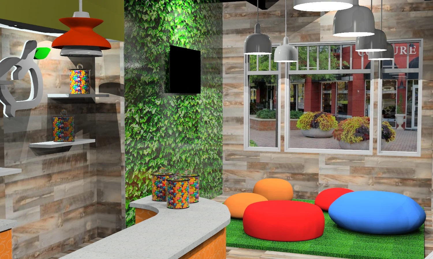 3D Computer Rendering Interior of Store&nbsp;