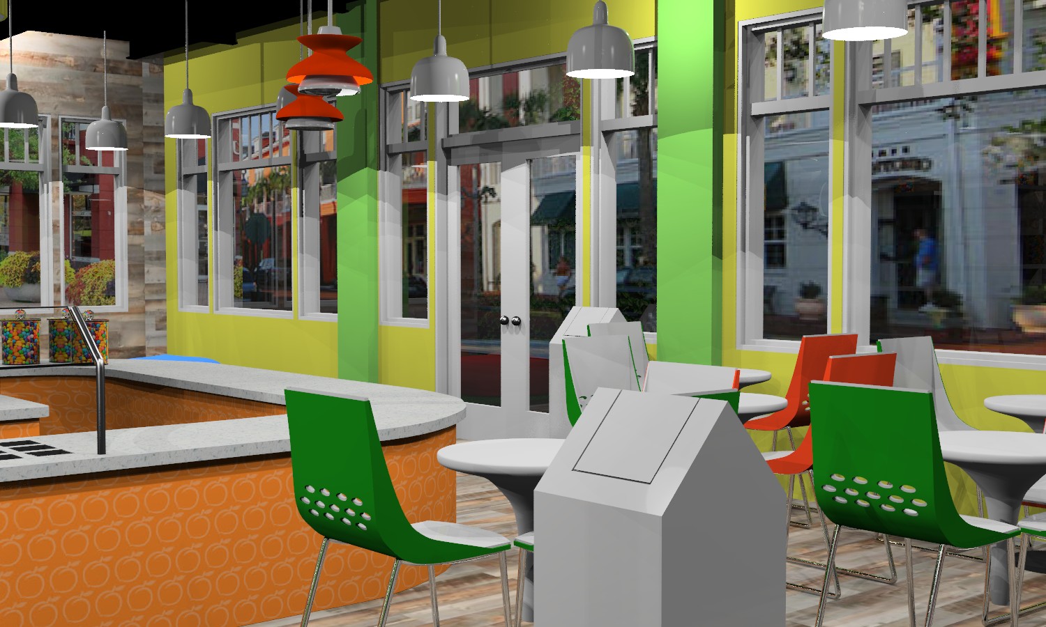 3D Computer Rendering Interior of Store 