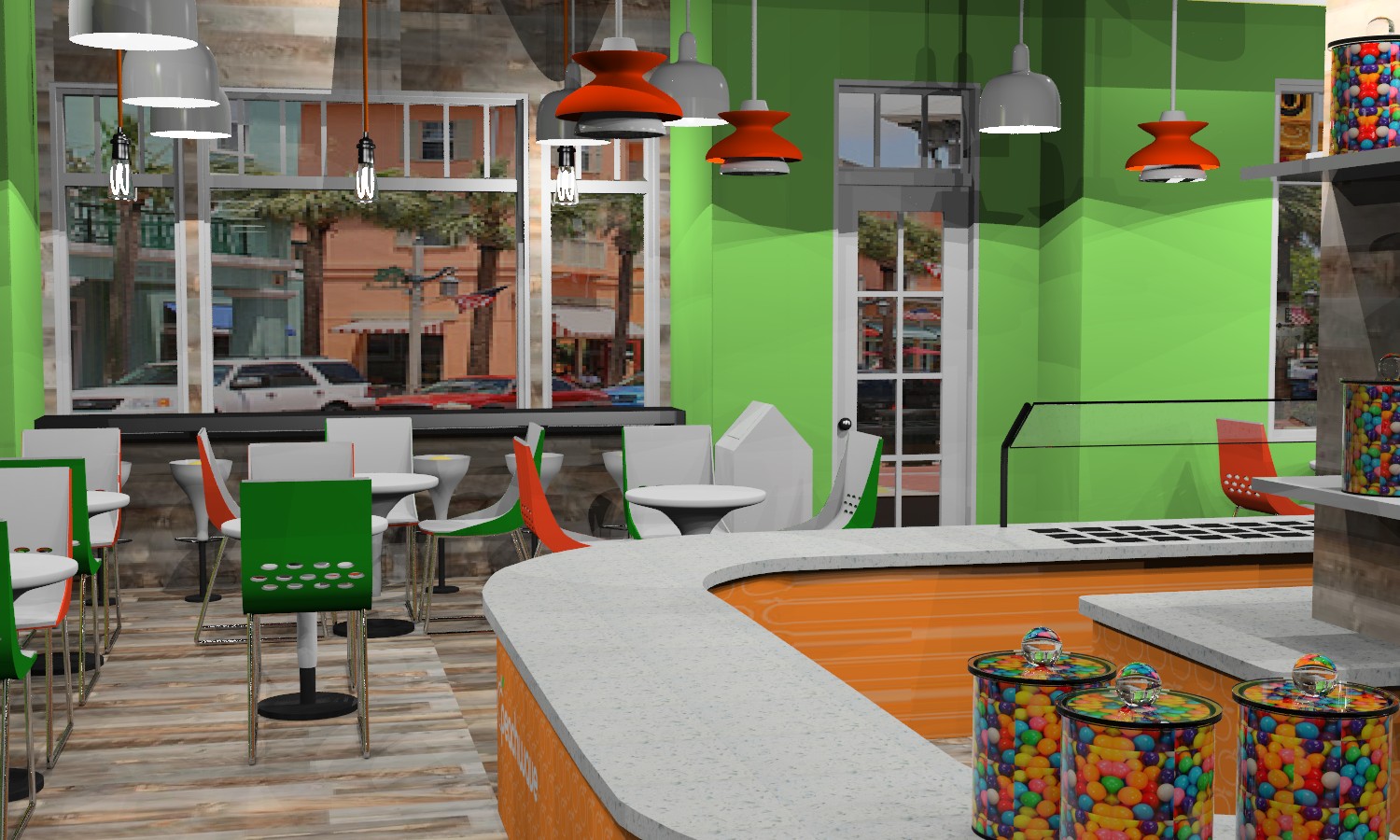 3D Computer Rendering Interior of Store 