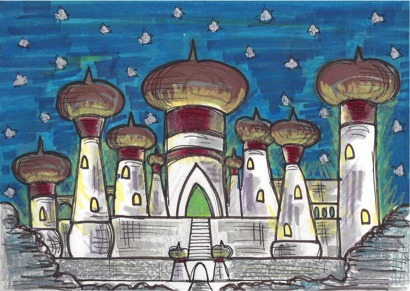 Fairy Tale Card Rendering - Aladdin Inspired 