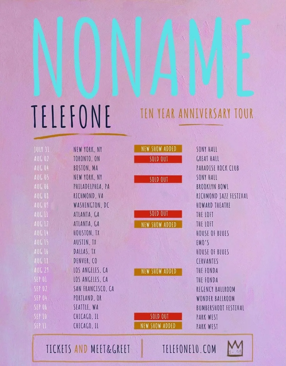seattle, wa @ bumbershoot festival - TELEFONE10 Tour w/ Noname
