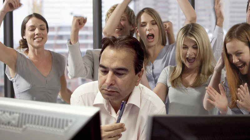 " Office Cheering On Employee Going For 32-Minute Nonstop Work Streak " ( The Onion, 9/ 25/12)