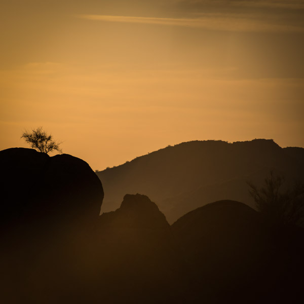 Phoenix foothills at sunset