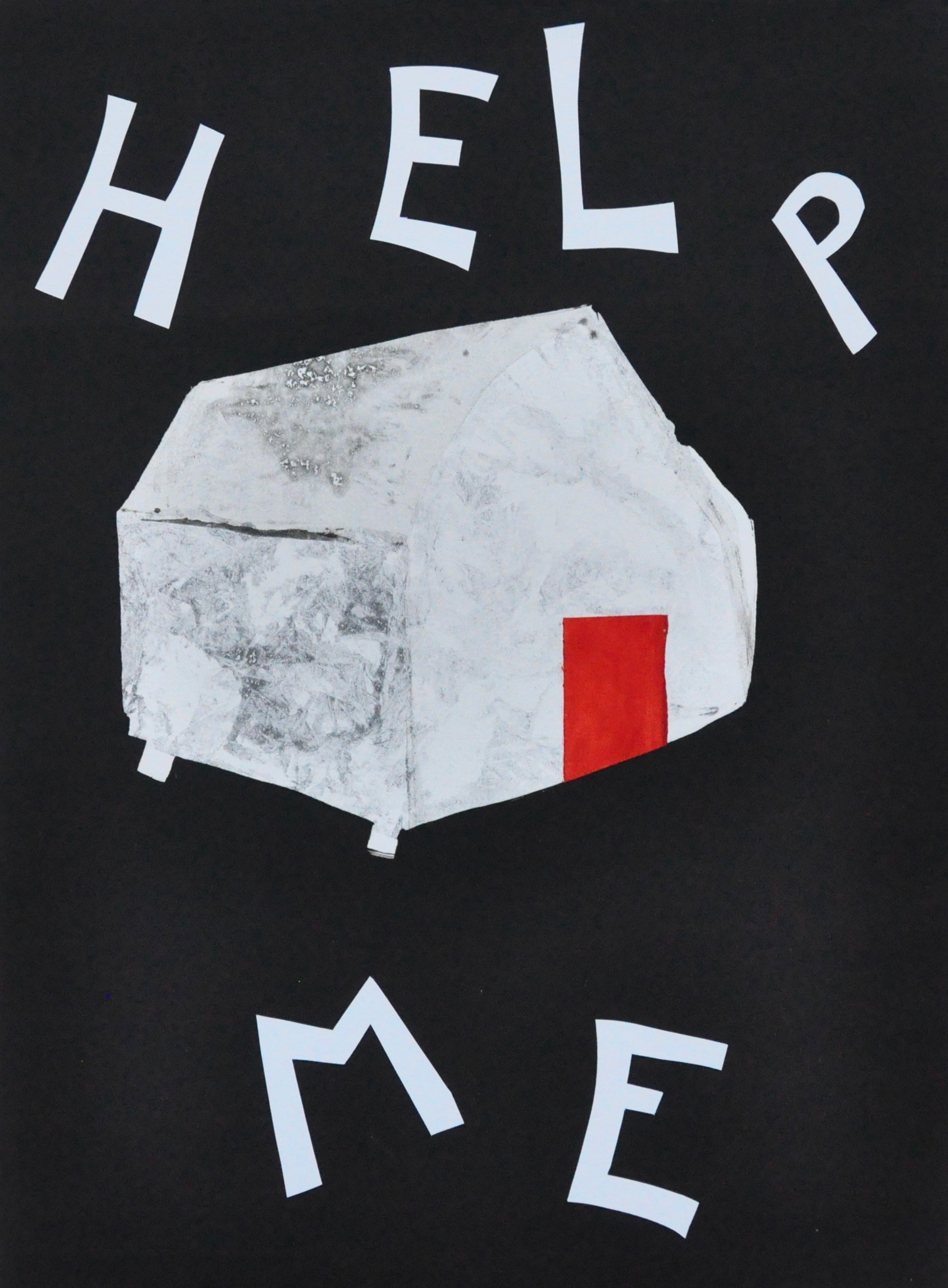 Shelter Series #2 22x30", monotype w collage