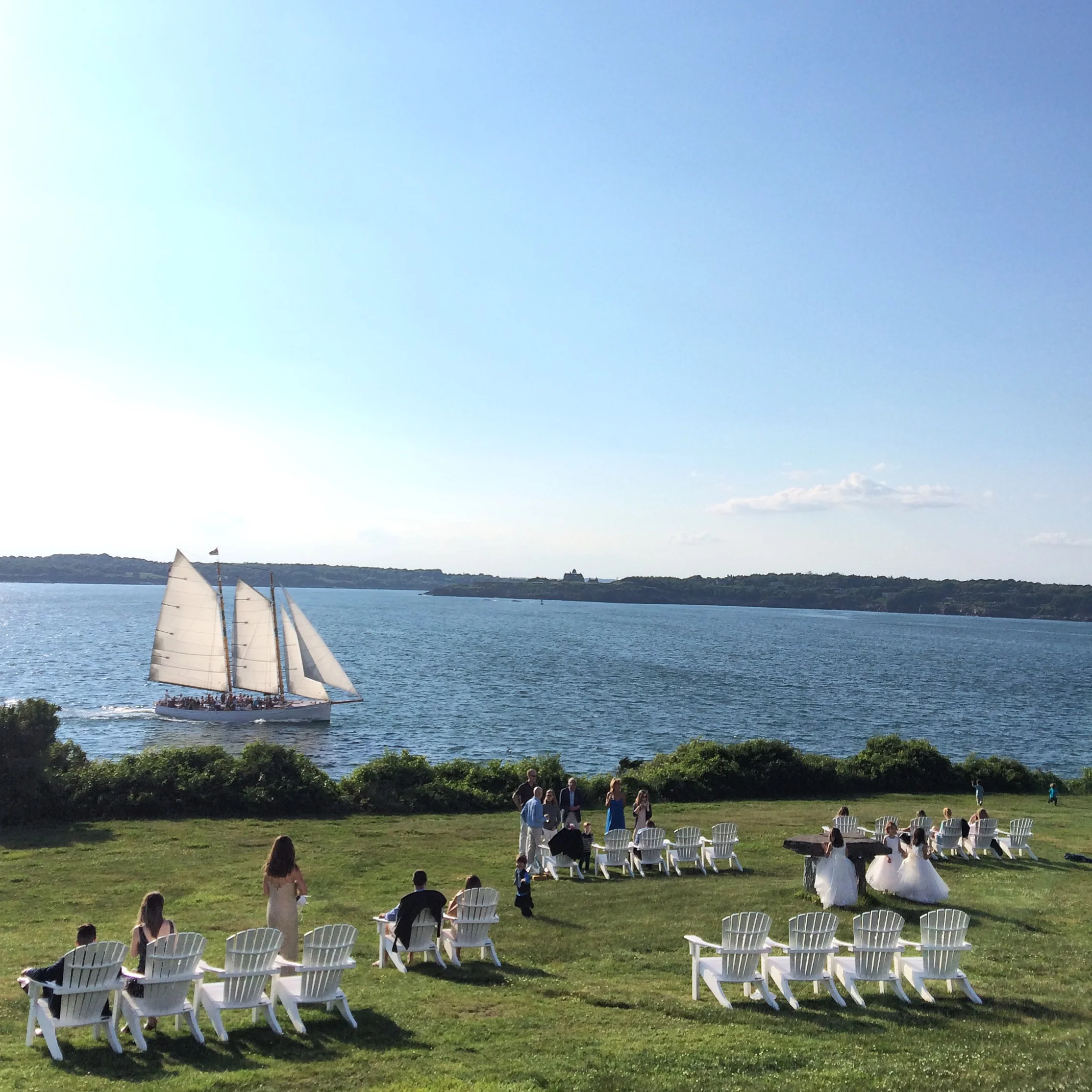 View from the lawn at Castle Hill Inn