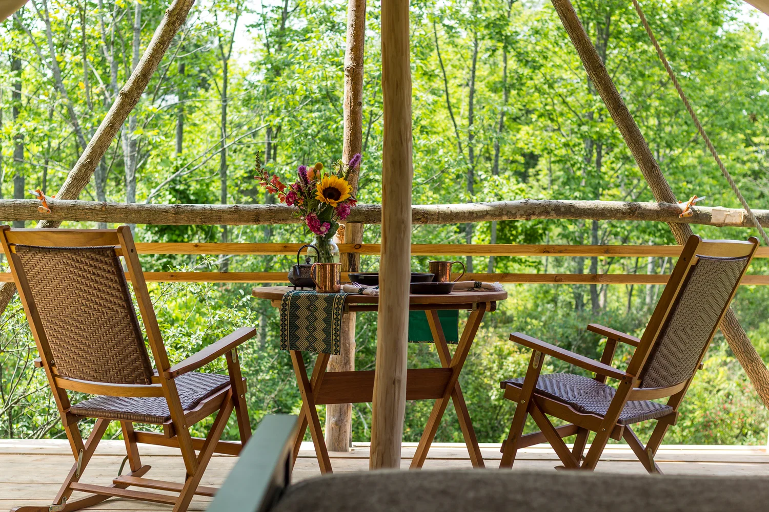 The tents at Firelight Camps in Ithaca, New York