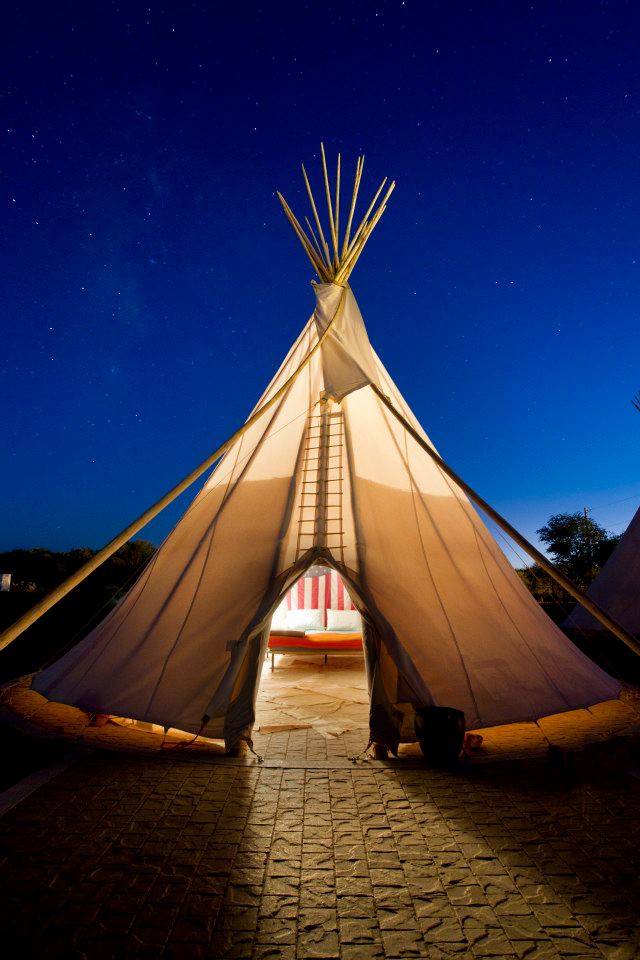 A tepee at El Cosmico in Marfa, Texas