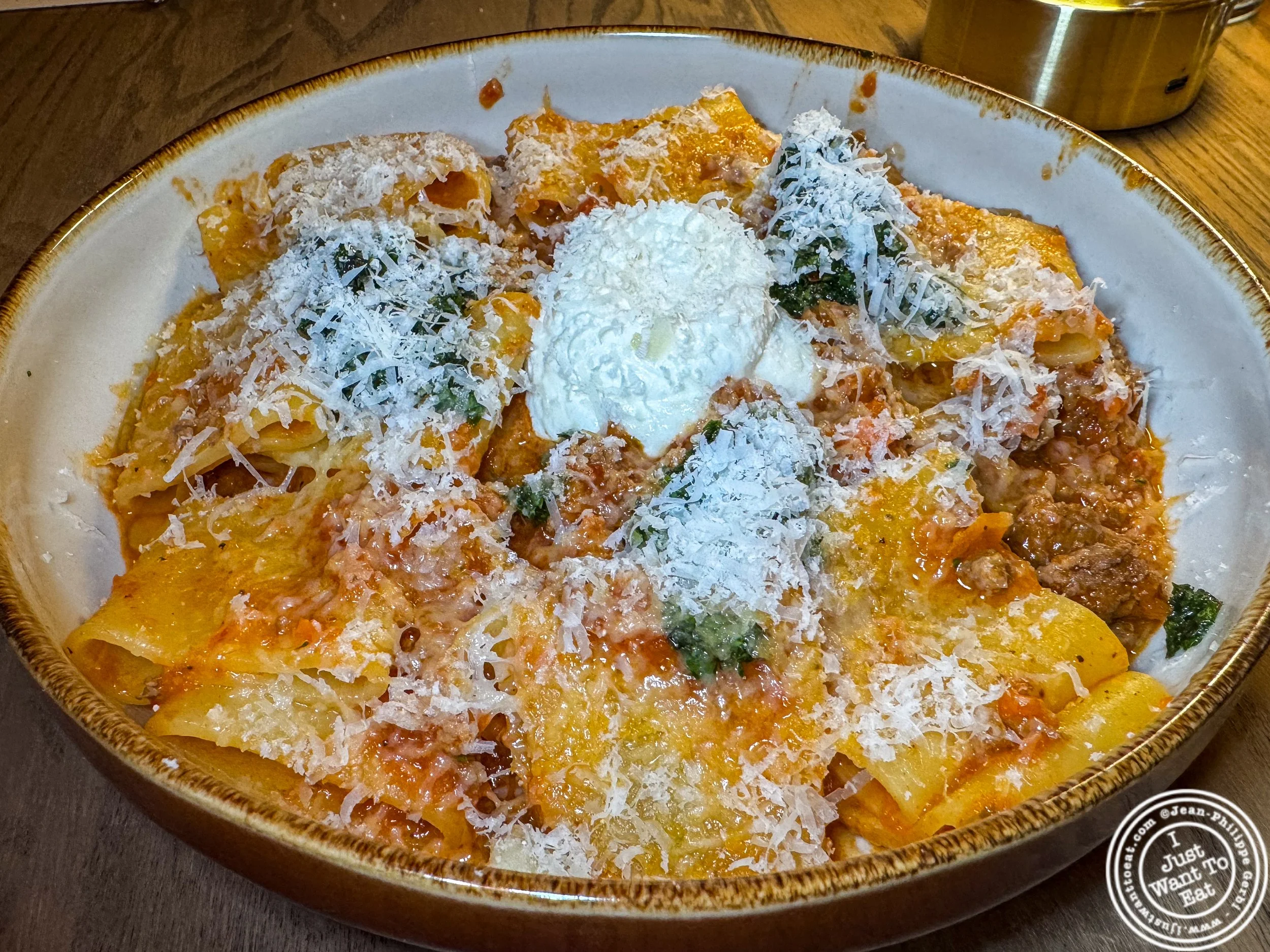 Paccheri lamb bolognese at Solaz Mediterranean Cuisine, in Jersey City