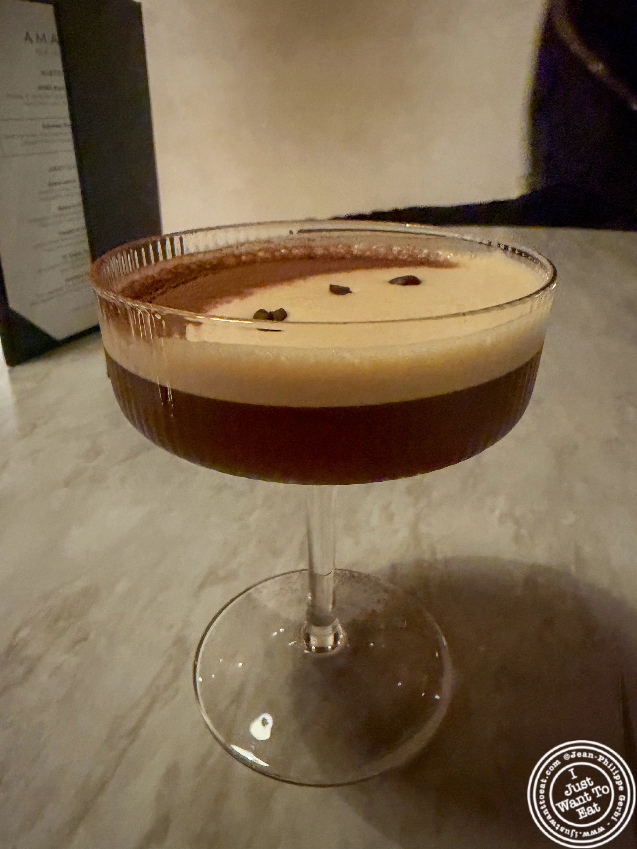 Espresso martini at Amavi in NYC