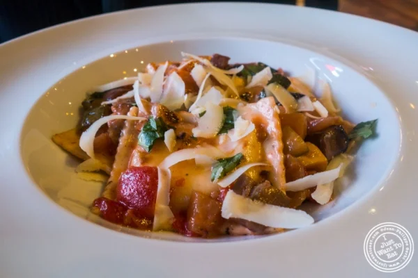 Goat cheese ravioli at Urbo in Times Square, New York, NY