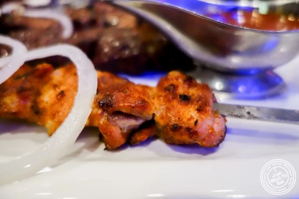 Chicken kebab at Nargis Café in Brooklyn, NY