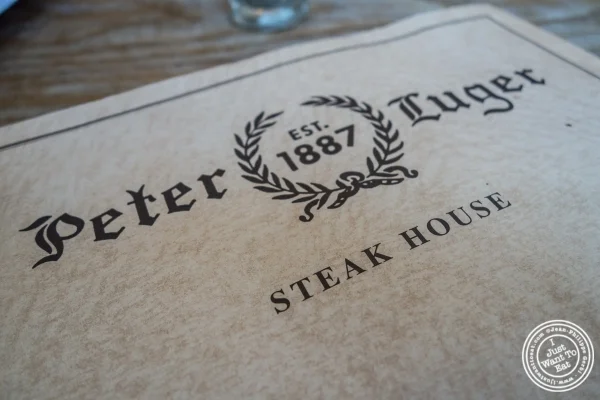 Menu at Peter Luger Steakhouse in Brooklyn, NY