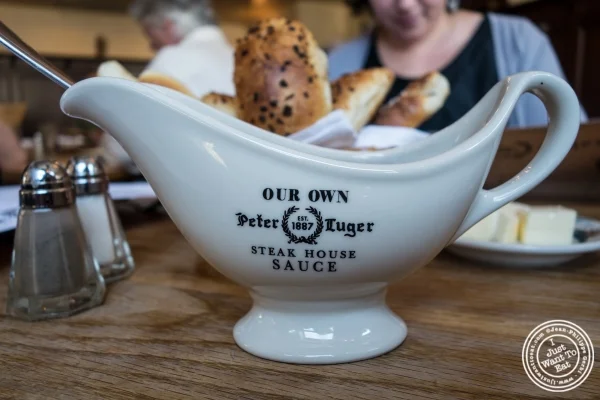 Steak sauce at Peter Luger Steakhouse in Brooklyn, NY