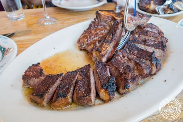 porterhouse steak at Peter Luger Steakhouse in Brooklyn, NY