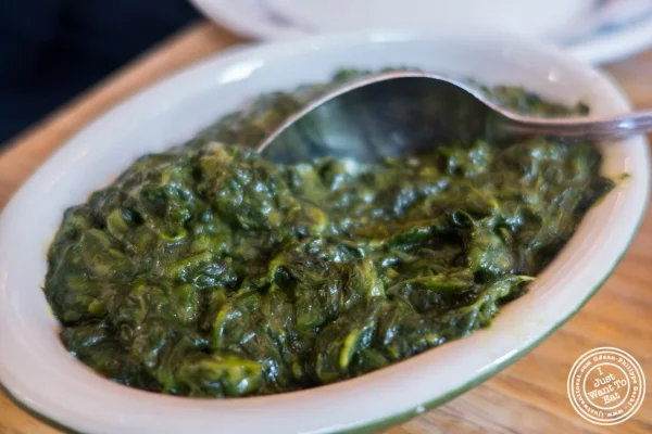 C reamed spinach at Peter Luger Steakhouse in Brooklyn, NY