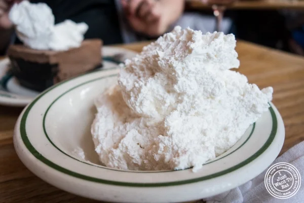 S chlag or whipped cream at Peter Luger Steakhouse in Brooklyn, NY