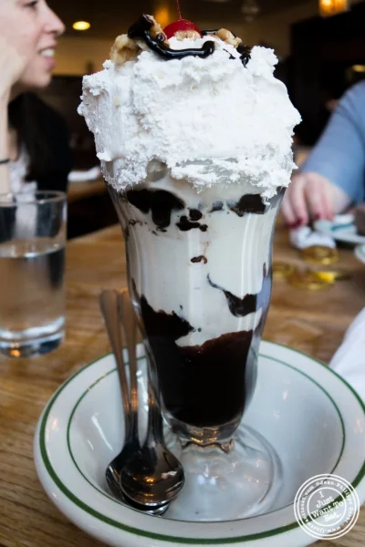 Luger's Special "Holy Cow" Hot Fudge Sundae at Peter Luger Steakhouse in Brooklyn, NY