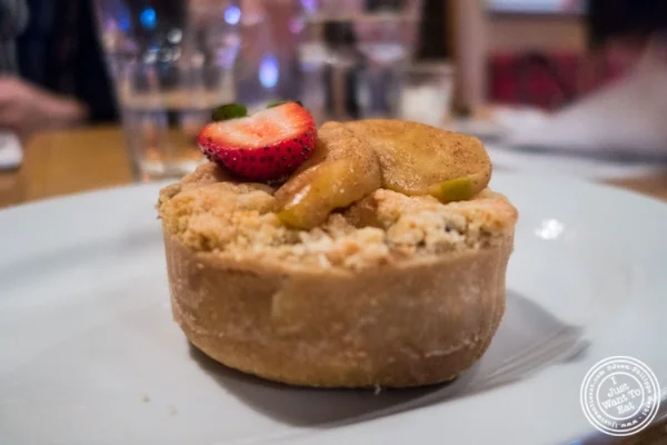 Apple tart at Spiegel in New York, NY