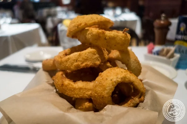 Salt-n'-pepper onion rings at Ted's Montana Grill in New York, NY