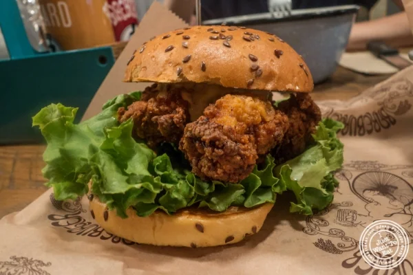 Buttermilk buffalo sandwich at Bareburger in Hoboken, NJ