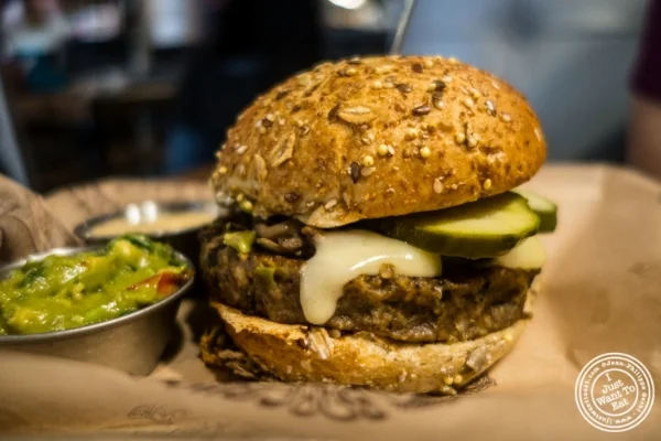 Veggie burger at Bareburger in Hoboken, NJ