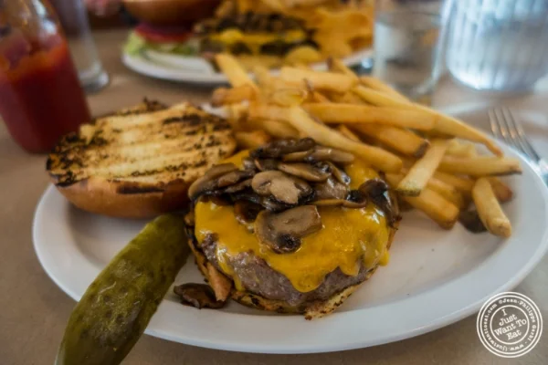 Burger at Maxwell's Tavern in Hoboken, NJ 