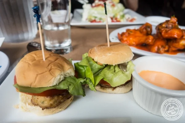 Crab cake sliders at Maxwell's Tavern in Hoboken, NJ 