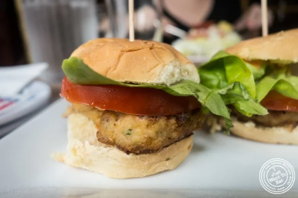 Crab cakes sliders at Maxwell's Tavern in Hoboken, NJ 