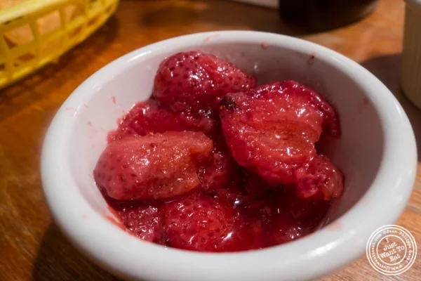 Strawberries for French toast at East LA in Hoboken, NJ