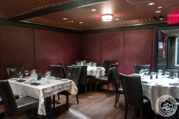 Leather room at Angus Club Steakhouse in New York, NY