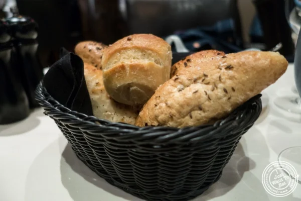 Bread basket at Angus Club Steakhouse in New York, NY