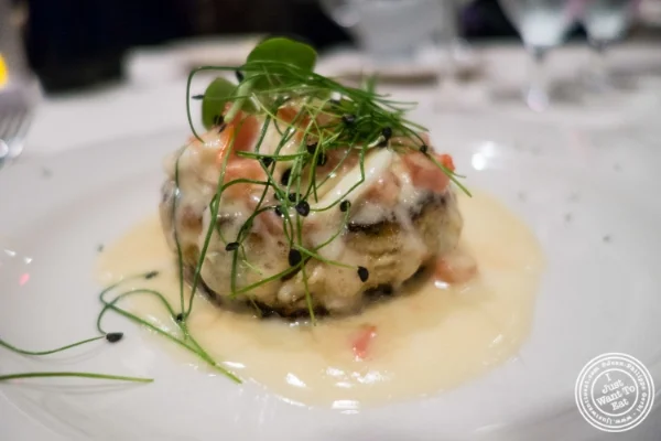 Crab cake at Angus Club Steakhouse in New York, NY