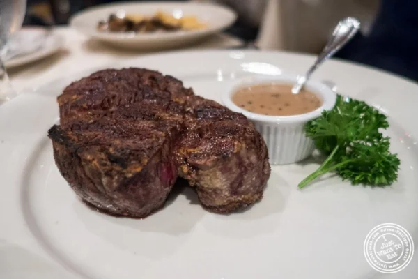 Filet mignon at Angus Club Steakhouse in New York, NY