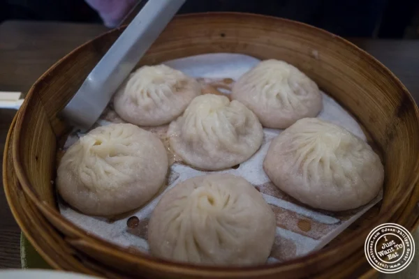 pork soup dumplings at Kung Fu Little Steamed Buns Ramen in New York, NY