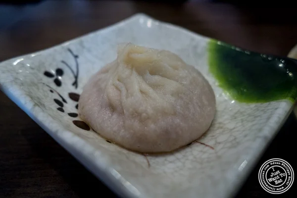 pork soup dumplings at Kung Fu Little Steamed Buns Ramen in New York, NY