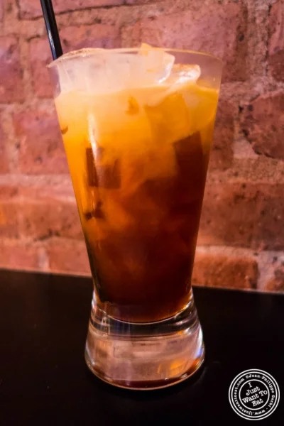 Thai iced tea at Bangkok House in Hell's Kitchen, NY, New York