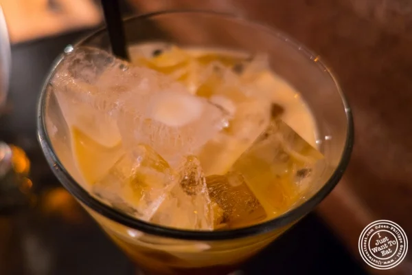 Thai iced tea at Bangkok House in Hell's Kitchen, NY, New York