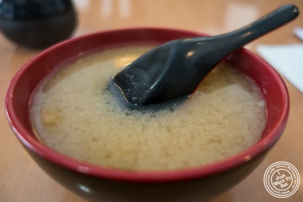Miso soup at Kikku Japanese Restaurant in New York, NY