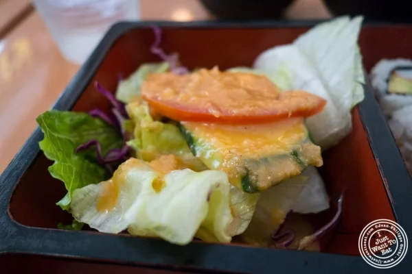 salad with ginger and carrot dressing at Kikku Japanese Restaurant in New York, NY