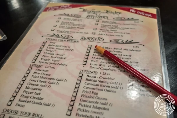 Menu at The Burger Bistro in the Upper East Side, New York, NY