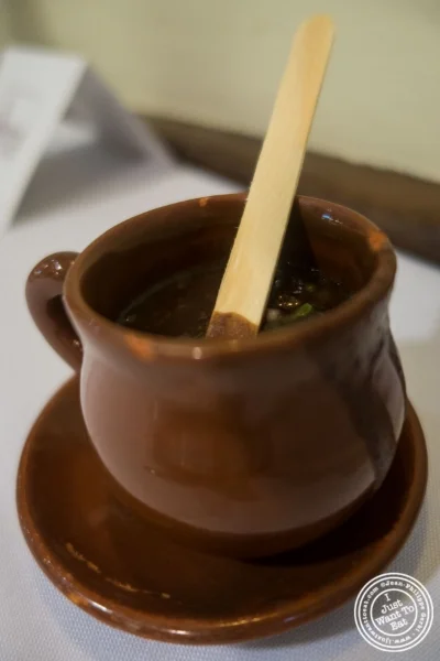 B lack bean soup at Bolinha in Sao Paulo, Brazil