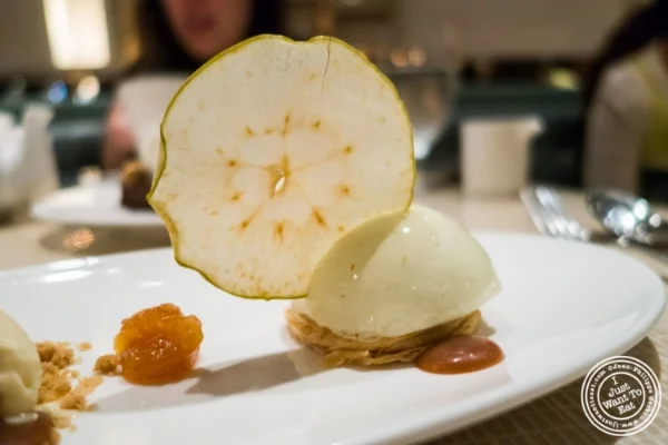 Apple dessert at Maze by Gordon Ramsay in New York, NY