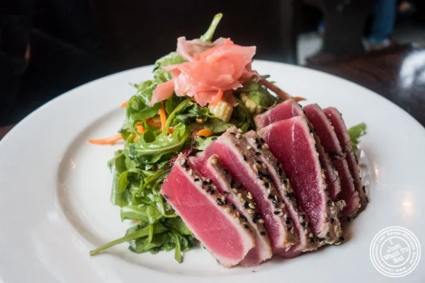Ahi tuna salad at Hudson Tavern in Hoboken, NJ