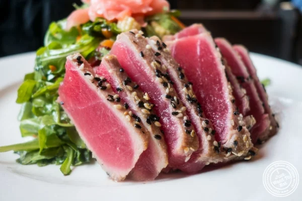 Ahi tuna salad at Hudson Tavern in Hoboken, NJ