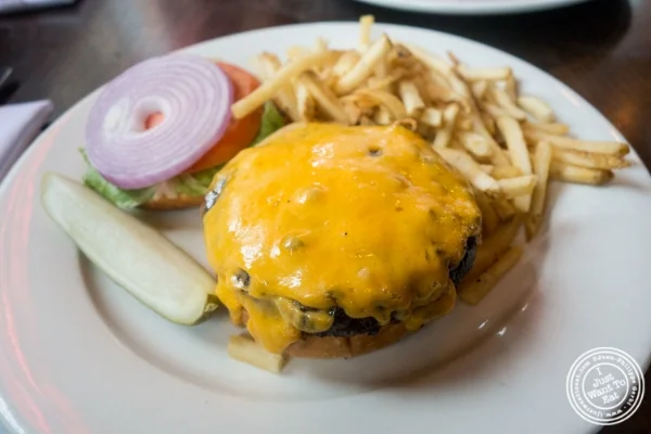 Burger at Hudson Tavern in Hoboken, NJ