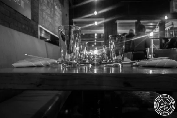 Table at Zutto, Japanese American Pub in Tribeca, NYC, New York