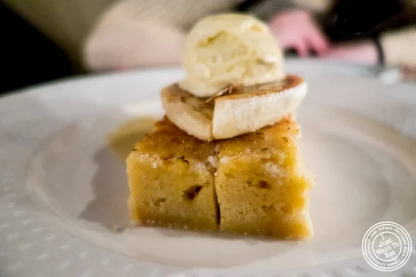 Banana bread at Zutto, Japanese American Pub in Tribeca, NYC, New York