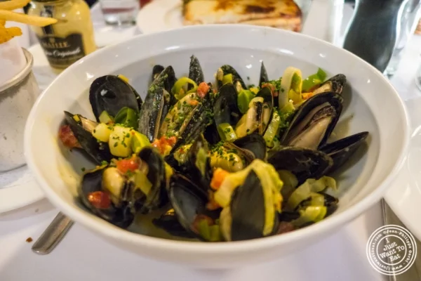 Moules frites at The Odeon in TriBeCa, New York, NY